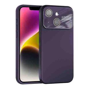 For iPhone 14 Plus Large Window Acrylic Lens Film + Liquid Silicone Full Coverage Phone Case(Dark Purple)