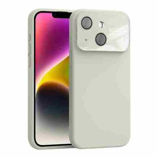 For iPhone 14 Plus Large Window Acrylic Lens Film + Liquid Silicone Full Coverage Phone Case(White)