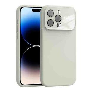 For iPhone 14 Pro Large Window Acrylic Lens Film + Liquid Silicone Full Coverage Phone Case(White)