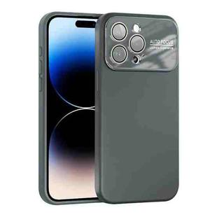 For iPhone 14 Pro Large Window Acrylic Lens Film + Liquid Silicone Full Coverage Phone Case(Gray)