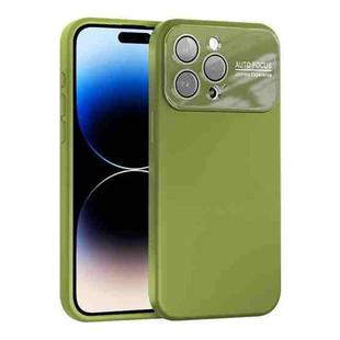 For iPhone 14 Pro Large Window Acrylic Lens Film + Liquid Silicone Full Coverage Phone Case(Willow Green)