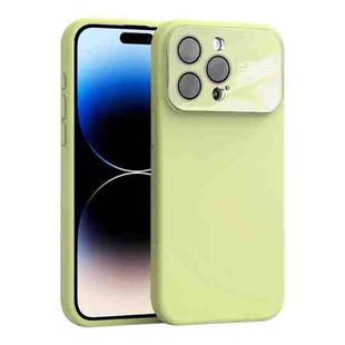 For iPhone 14 Pro Max Large Window Acrylic Lens Film + Liquid Silicone Full Coverage Phone Case(Milk Yellow)