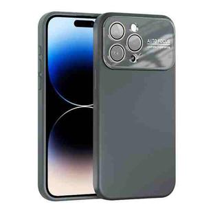 For iPhone 14 Pro Max Large Window Acrylic Lens Film + Liquid Silicone Full Coverage Phone Case(Gray)