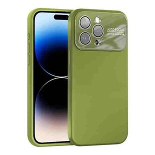 For iPhone 14 Pro Max Large Window Acrylic Lens Film + Liquid Silicone Full Coverage Phone Case(Willow Green)