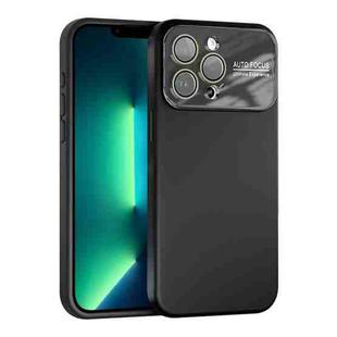 For iPhone 13 Pro Large Window Acrylic Lens Film + Liquid Silicone Full Coverage Phone Case(Black)