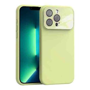 For iPhone 13 Pro Large Window Acrylic Lens Film + Liquid Silicone Full Coverage Phone Case(Milk Yellow)