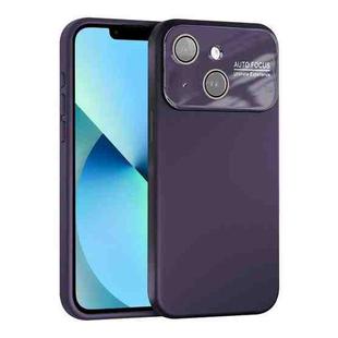 For iPhone 13 Large Window Acrylic Lens Film + Liquid Silicone Full Coverage Phone Case(Dark Purple)