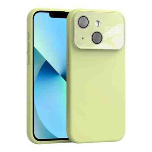 For iPhone 13 Large Window Acrylic Lens Film + Liquid Silicone Full Coverage Phone Case(Milk Yellow)