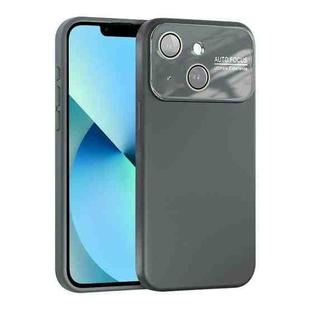 For iPhone 13 Large Window Acrylic Lens Film + Liquid Silicone Full Coverage Phone Case(Gray)