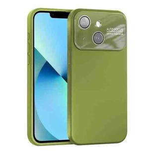 For iPhone 13 Large Window Acrylic Lens Film + Liquid Silicone Full Coverage Phone Case(Willow Green)