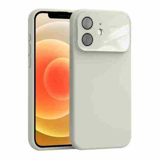 For iPhone 12 Large Window Acrylic Lens Film + Liquid Silicone Full Coverage Phone Case(White)