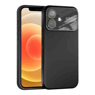 For iPhone 12 Large Window Acrylic Lens Film + Liquid Silicone Full Coverage Phone Case(Black)