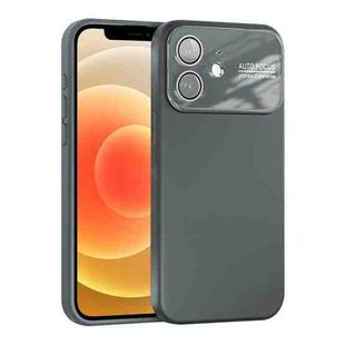 For iPhone 12 Large Window Acrylic Lens Film + Liquid Silicone Full Coverage Phone Case(Gray)