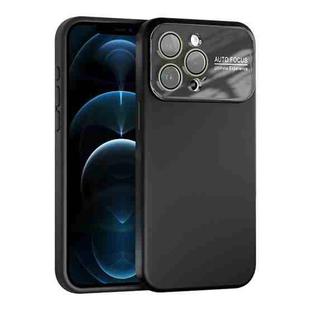 For iPhone 12 Pro Max Large Window Acrylic Lens Film + Liquid Silicone Full Coverage Phone Case(Black)