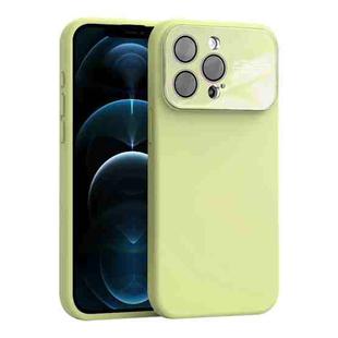 For iPhone 12 Pro Max Large Window Acrylic Lens Film + Liquid Silicone Full Coverage Phone Case(Milk Yellow)