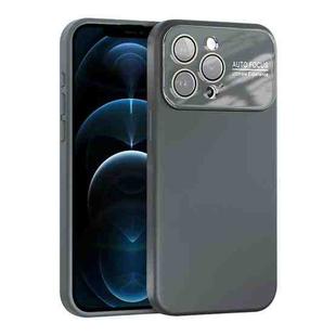 For iPhone 12 Pro Max Large Window Acrylic Lens Film + Liquid Silicone Full Coverage Phone Case(Gray)