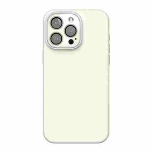 For iPhone 15 Pro Max Acrylic Lens Film + Liquid Silicone Full Coverage Phone Case(White)