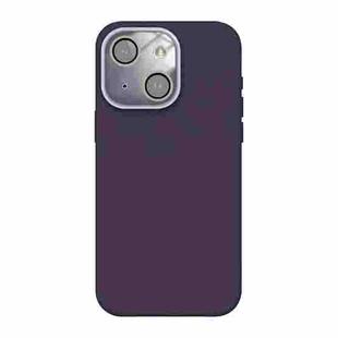 For iPhone 15 Plus Acrylic Lens Film + Liquid Silicone Full Coverage Phone Case(Dark Purple)