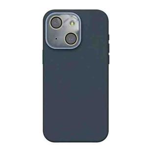 For iPhone 15 Plus Acrylic Lens Film + Liquid Silicone Full Coverage Phone Case(Gray)