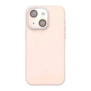 For iPhone 14 Plus Acrylic Lens Film + Liquid Silicone Full Coverage Phone Case(Pink)