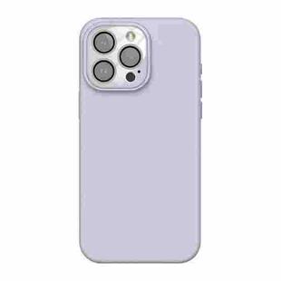 For iPhone 14 Pro Max Acrylic Lens Film + Liquid Silicone Full Coverage Phone Case(Purple)