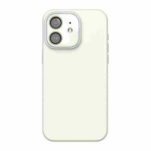 For iPhone 12 Acrylic Lens Film + Liquid Silicone Full Coverage Phone Case(White)