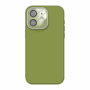 For iPhone 12 Acrylic Lens Film + Liquid Silicone Full Coverage Phone Case(Willow Green)