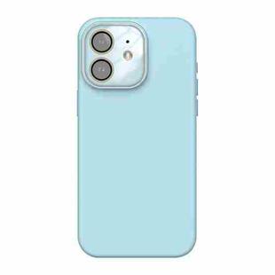 For iPhone 12 Acrylic Lens Film + Liquid Silicone Full Coverage Phone Case(Sky Blue)