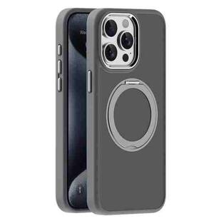 For iPhone 15 Pro Max Skin Feel Frosted MagSafe Magnetic Holder Phone Case(Dark Grey)