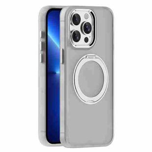 For iPhone 13 Pro Max Skin Feel Frosted MagSafe Magnetic Holder Phone Case(Light Grey)