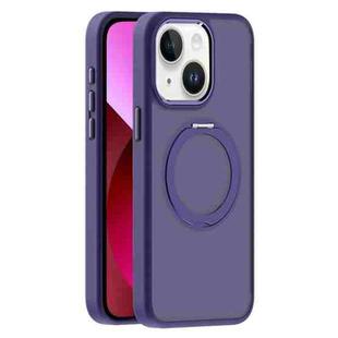 For iPhone 13 Skin Feel Frosted MagSafe Magnetic Holder Phone Case(Purple)