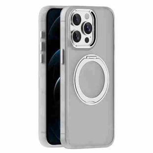 For iPhone 12 Pro Skin Feel Frosted MagSafe Magnetic Holder Phone Case(Light Grey)