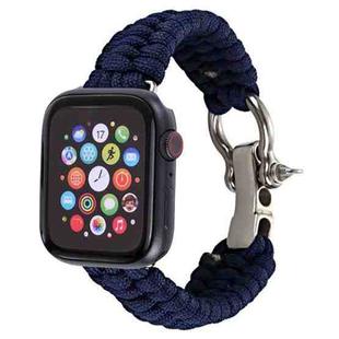 For Apple Watch Series 8&7 41mm / SE 2&6&SE&5&4 40mm / 3&2&1 38mm Umbrella Cord Nylon Braided Watch Band(Blue)