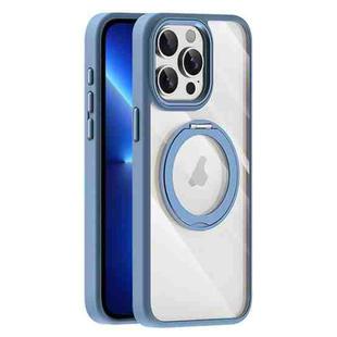 For iPhone 13 Pro Max Transparent MagSafe Magnetic Holder Phone Case(Light Blue)