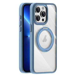 For iPhone 13 Pro Transparent MagSafe Magnetic Holder Phone Case(Light Blue)