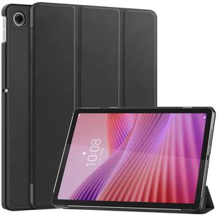 For Lenovo Tab 10.1 / K10 2nd / S10 Custer Texture 3-Fold Holder Leather Smart Tablet Case(Black)
