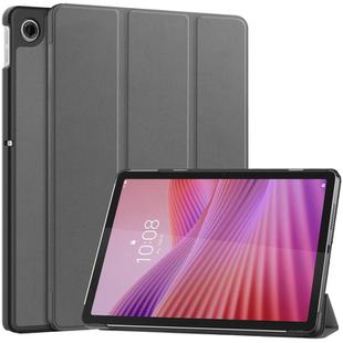 For Lenovo Tab 10.1 / K10 2nd / S10 Custer Texture 3-Fold Holder Leather Smart Tablet Case(Gray)