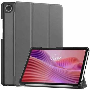 For Lenovo Tab One TB-305FU / Tab K9 Custer Texture 3-Fold Holder Leather Smart Tablet Case(Gray)