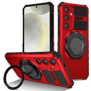 For Samsung Galaxy S24 5G Rotating Magnetic Holder Phone Case(Red)