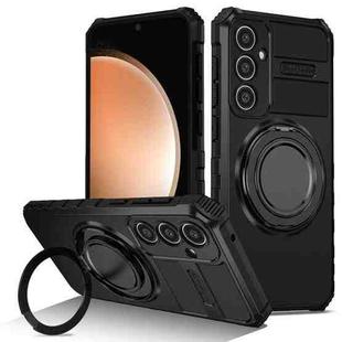 For Samsung Galaxy S23 FE 5G Rotating Magnetic Holder Phone Case(Black)