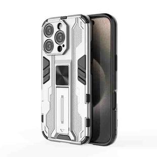 For iPhone 16 Pro Supersonic PC + TPU Holder Phone Case(White)