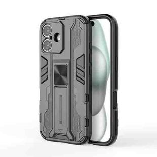 For iPhone 16 Supersonic PC + TPU Holder Phone Case(Black)