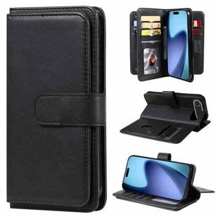 For iPhone 17 Air Multi-Function Wallet 10 Card Slots Leather Phone Case(Black)