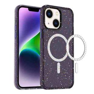 For iPhone 14 Colorful Ink-splash Magsafe PC Hybrid TPU Phone Case(Purple)