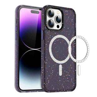 For iPhone 14 Pro Colorful Ink-splash Magsafe PC Hybrid TPU Phone Case(Purple)