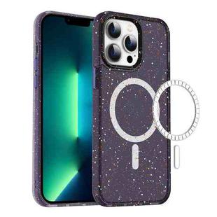 For iPhone 13 Pro Max Colorful Ink-splash Magsafe PC Hybrid TPU Phone Case(Purple)