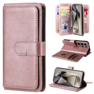 For Samsung Galaxy S25 Ultra 5G Multi-Function Wallet 10 Card Slots Leather Phone Case(Rose Gold)