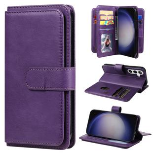 For Samsung Galaxy S25+ / S24+ 5G Multi-Function Wallet 10 Card Slots Leather Phone Case(Violet)