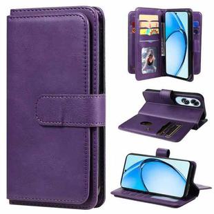 For OPPO A60 4G Multi-Function Wallet 10 Card Slots Leather Phone Case(Violet)