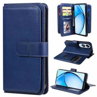 For OPPO A60 4G Multi-Function Wallet 10 Card Slots Leather Phone Case(Dark Blue)